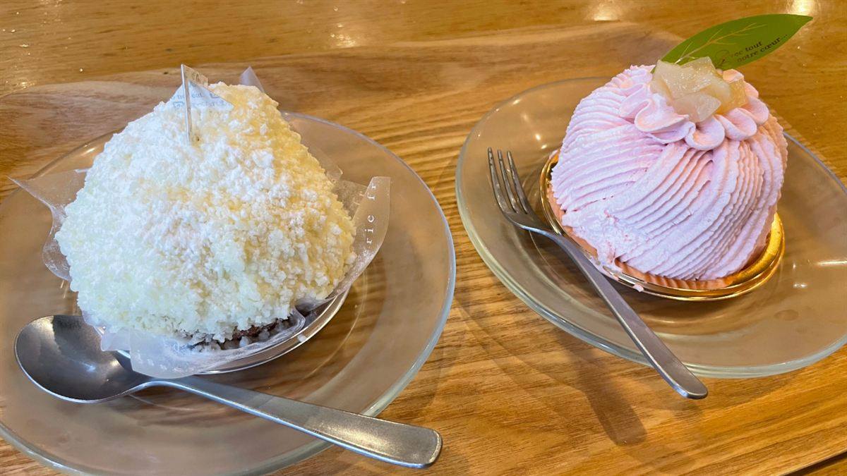 ショーケースから選んだウェルカムスイーツのケーキ