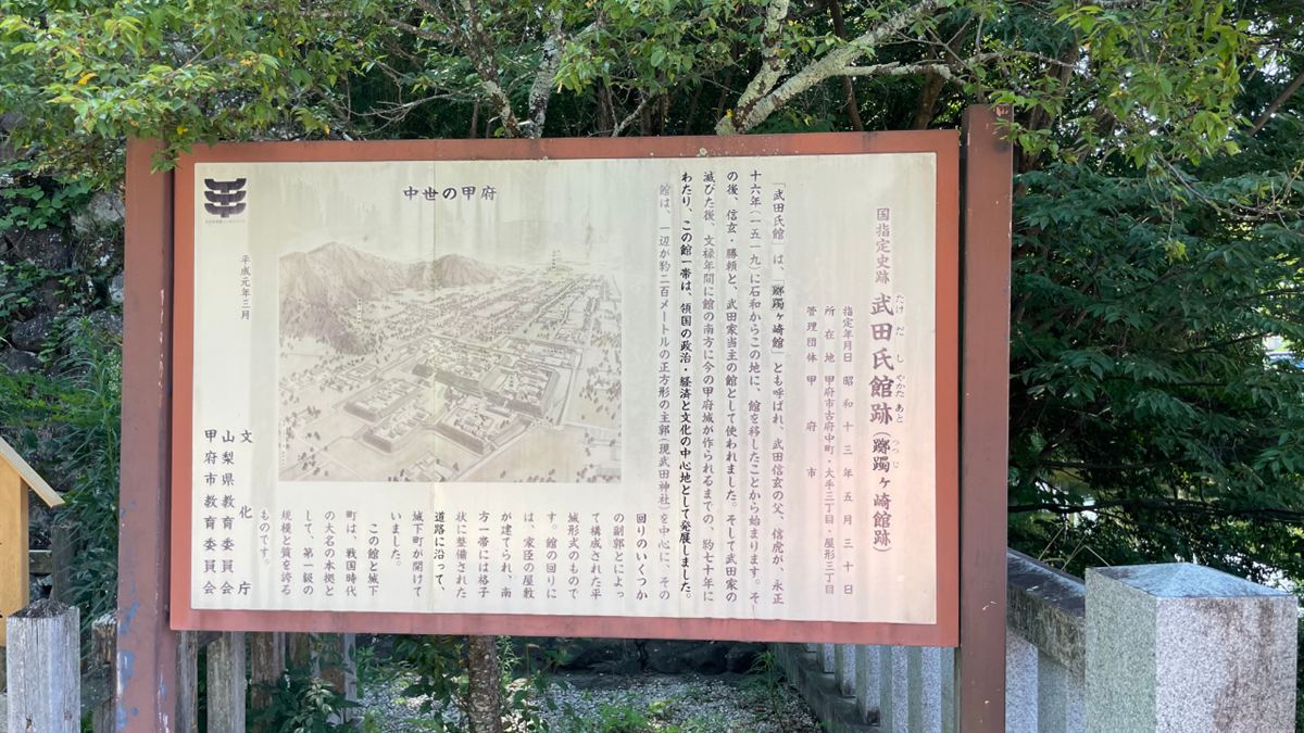国指定史跡「武田氏館跡」の説明板